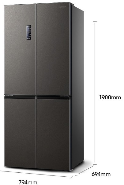 海信503L四门节能十字超薄嵌入冰箱